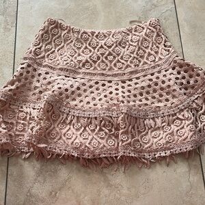 Aqua Bloomingdales blush rose pink with details, women's size xs mini skirt